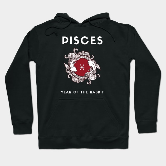 PISCES / Year of the RABBIT Hoodie by KadyMageInk